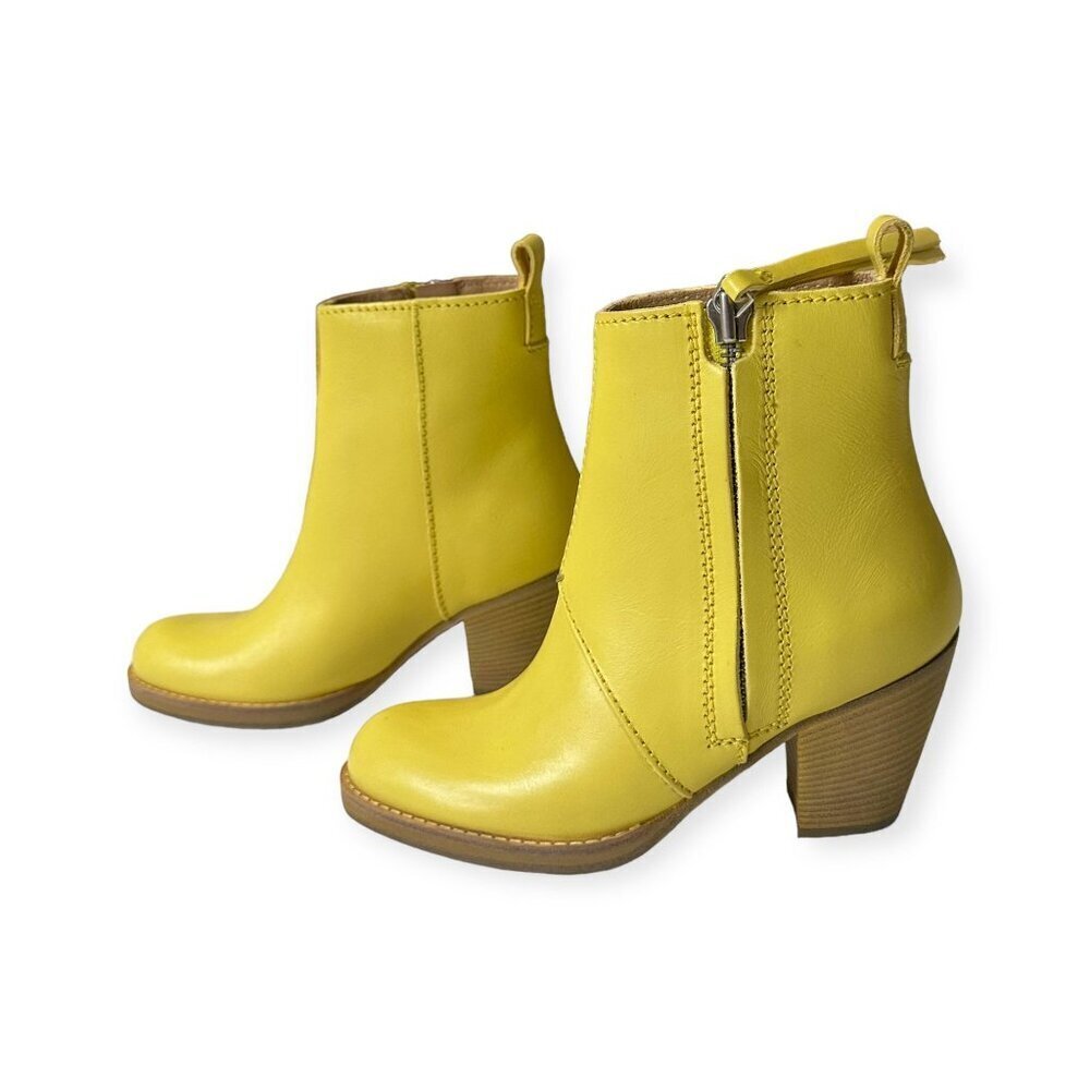Acne Studios Pistol Boots in Lemon Yellow Leather – Size 37 – New in Box - Picture 7 of 16